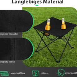 Übergroße Campingstühle mit Tisch & 2 Getränkehaltern & Aufbewahrungstasche Klappstühle