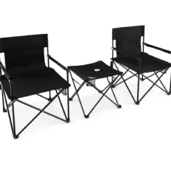 Übergroße Campingstühle mit Tisch & 2 Getränkehaltern & Aufbewahrungstasche Klappstühle