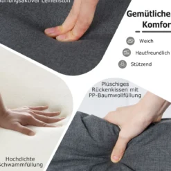 Übergroßer Akzentstuhl mit Extra Breitem & Tiefem Sitz Polsterstuhl Belastbar bis 250 kg Grau
