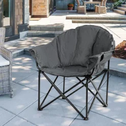 Übergroßer Campingstuhl mit Getränkehalter & Hoher Rückenlehne Faltbares Campingsofa Belastbarkeit bis 200 KG