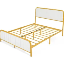 Überzogenes Doppelbett mit gepolstertem Kopfteil geräuschfreie Matratzen-Grundlage