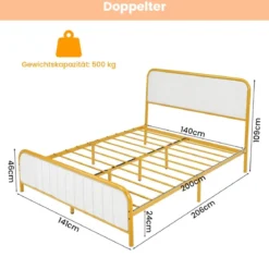 Überzogenes Doppelbett mit gepolstertem Kopfteil geräuschfreie Matratzen-Grundlage
