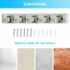 Besenhalterung mit 6 faltbaren Haken & 5 Schnellspannern Mop Halter Besenhalter Gerätehalter
