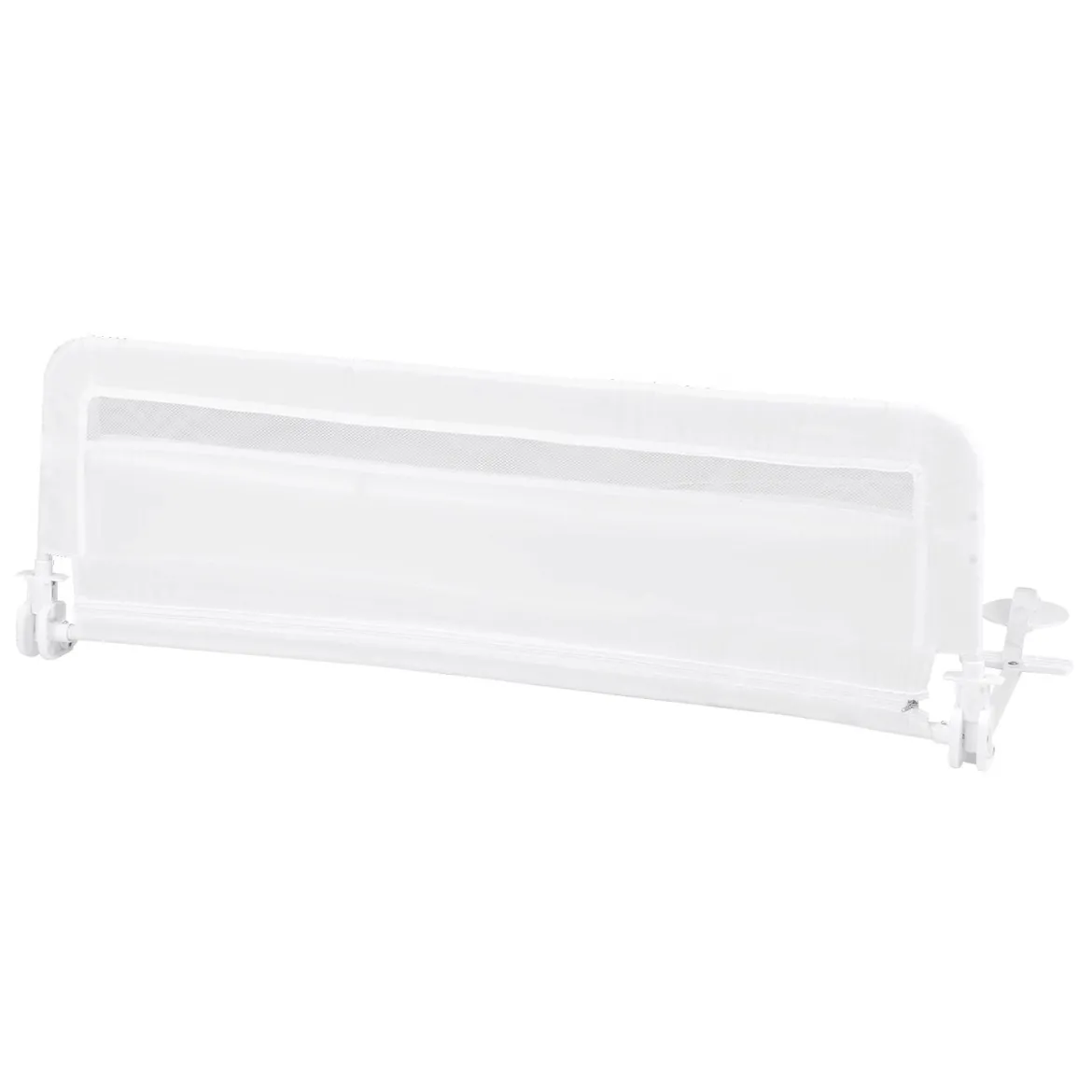 Bettgitter für Kleinkinder 120 cm faltbares Babybettgitter mit abnehmbarem & waschbarem Bezug Grau/Weiß