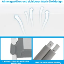 Bettgitter für Kleinkinder klappbares Sicherheitsgitter 105 x 40,5 x 42 cm Dunkelgrau
