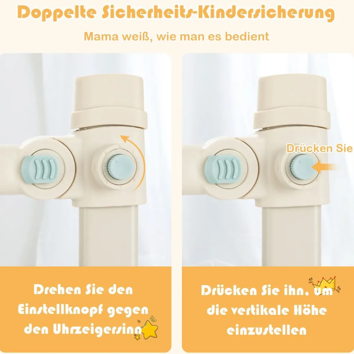 Bettgitter Klappbares Bettgeländer für Kleinkinder 145 x 25 x 101,5 cm Grau