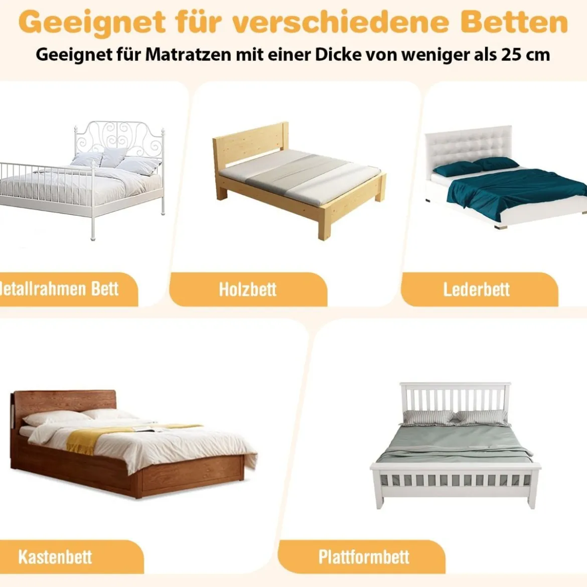 Bettgitter Sicherheitsgitter für Kleinkinder mit weichem Schaumstoff mit Gurt 105 x 40 x 42 cm Weiß