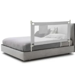 Bettgitter Sicherheitsschiene für Kinderbetten Abschließbar 145 x 25 x 101,5 cm Grau
