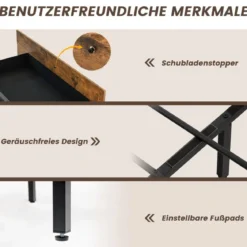Bett mit LED Beleuchtung Ladestation & 4 Schubladen Stauraumbett mit Kopfteil & Lattenrost 200 x 160 cm