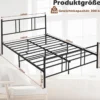 Bettrahmen aus Metall Plattform-Bettgestell mit Kopfteil und Fußteil 200 x 160 cm Schwarz