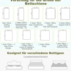 Bettschutzgitter Abschließbar Bettgitter Sicherheitsschiene für Baby 145 x 25 x 101,5 cm Weiß