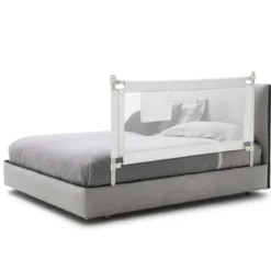Bettschutzgitter Abschließbar Bettgitter Sicherheitsschiene für Baby 145 x 25 x 101,5 cm Weiß