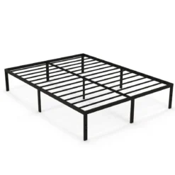 Bett 160 x 200 cm Bettgestell aus Metall Bettrahmen Metallbett Doppelbett Schwarz