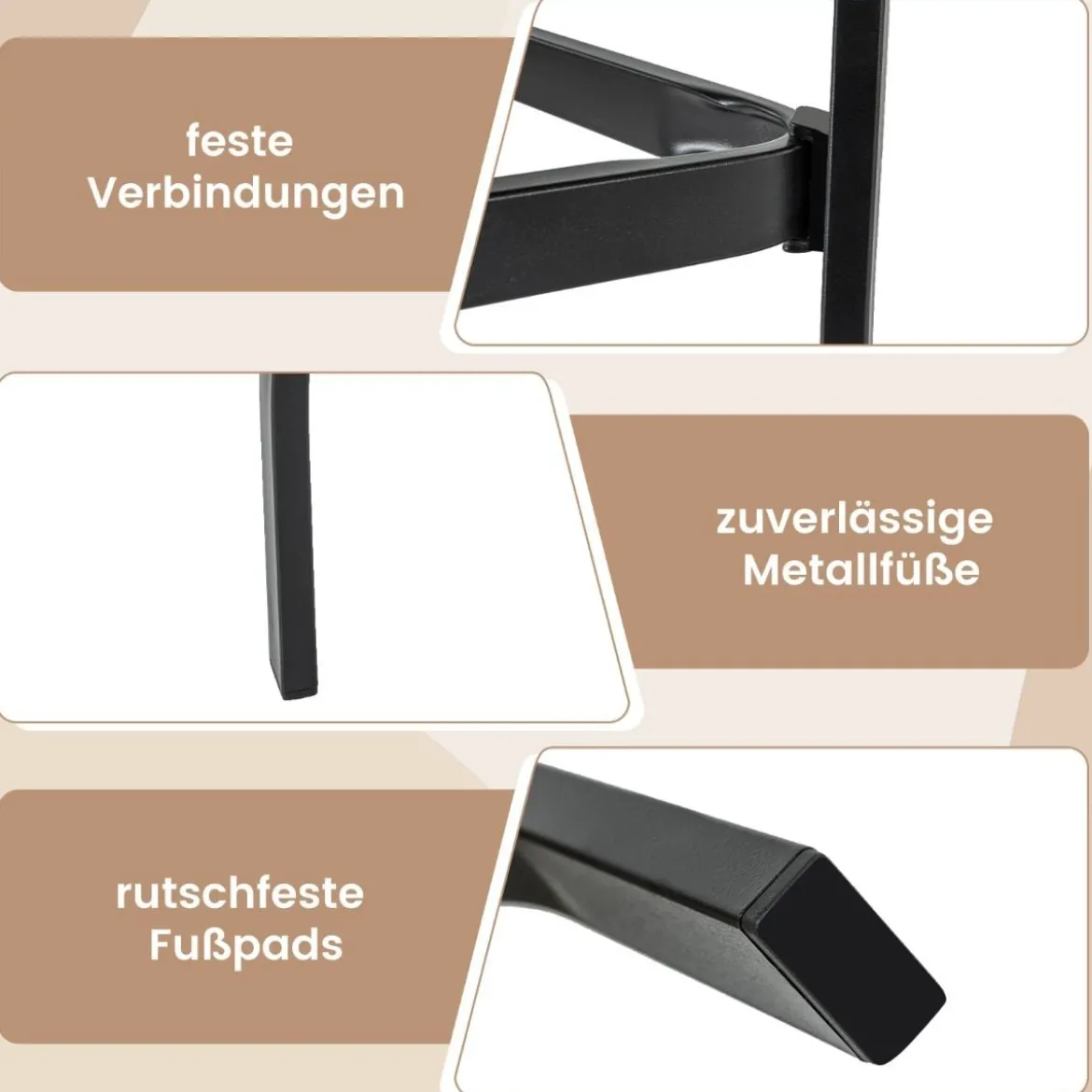 Bistrotisch mit Schirmloch & Tischplatte in Holzoptik Gartentisch Quadratischer Balkontisch