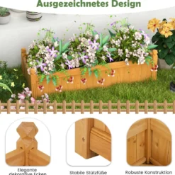 Blumenkasten aus Tannenholz Pflanzkasten mit 4-Ecken-Entwässerung 110 x 40 x 35 cm