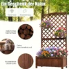 Blumenkasten Hochbeet aus Tannenholz Pflanzkasten mit Rankgitter für Kletterpflanzen
