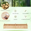 Blumenkasten Hochbeet Holz Pflanzkasten mit Trennwand Entwässerungslöchern & Vliesstofffolie Gartenbeet Pflanzbeet 227 x 59,5 x 40 cm Natur