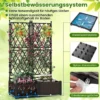 Blumenkasten mit Rankgitter Metall Pflanzkasten für Kletterpflanzen Hochbeet mit Spalier & Selbstbewässerung Schwarz 80 x 40 x 120 cm