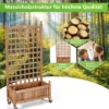 Blumenkasten mit Rankgitter Pflanzkasten Holz auf Rollen für Kletterpflanzen 64 x 28x 127 cm Braun