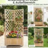 Blumenkasten mit rankgitter Eck-Pflanzkasten mit Abflusslöchern erhöhter Holzkasten für Kletterpflanzen Natur