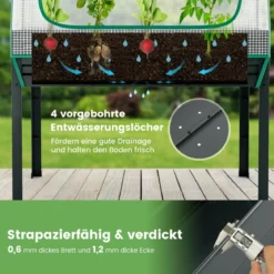 Blumenkasten mit Rankgitter Pflanzkasten für Kletterpflanzen Hochbeet mit Spalier 40 x 40 x 122 cm