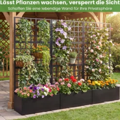 Blumenkasten mit Rankgitter Pflanzkübel mit Sichtschutz 180cm Pflanzkasten mit Spalier