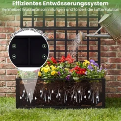 Blumenkasten mit Rankgitter Pflanzkübel mit Sichtschutz 180cm Pflanzkasten mit Spalier