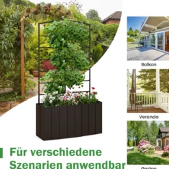 Blumenkasten mit Rankgitter für Kletterpflanzen & Korbpflanzen 61 x 20 x 111 cm