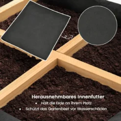 Blumenkasten mit Spalier & 2 Stufigen Regalen & Abnehmbarer Trennwand 80 x 38 x 150 cm