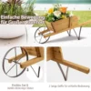 Blumenwagen Blumenschubkarre für den Innen- und Außenbereich 69,5 x 26 x 29,5 cm Walnuss