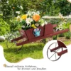 Blumenwagen mit 9 Magnetischen Zubehörteilen & 1 Eisenrad & 2 Griffen Pflanzwagen Blumenkarre Rot