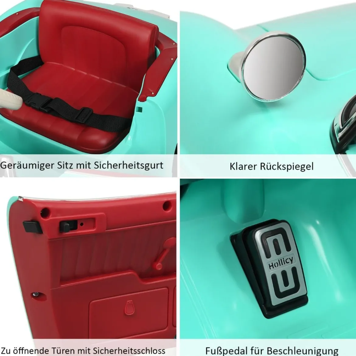 BMW Kinder Elektroauto mit Fernsteuerung & Scheinwerfern & Musik & Hupe Elektrofahrzeug Grün