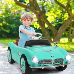 BMW Kinder Elektroauto mit Fernsteuerung & Scheinwerfern & Musik & Hupe Elektrofahrzeug Grün