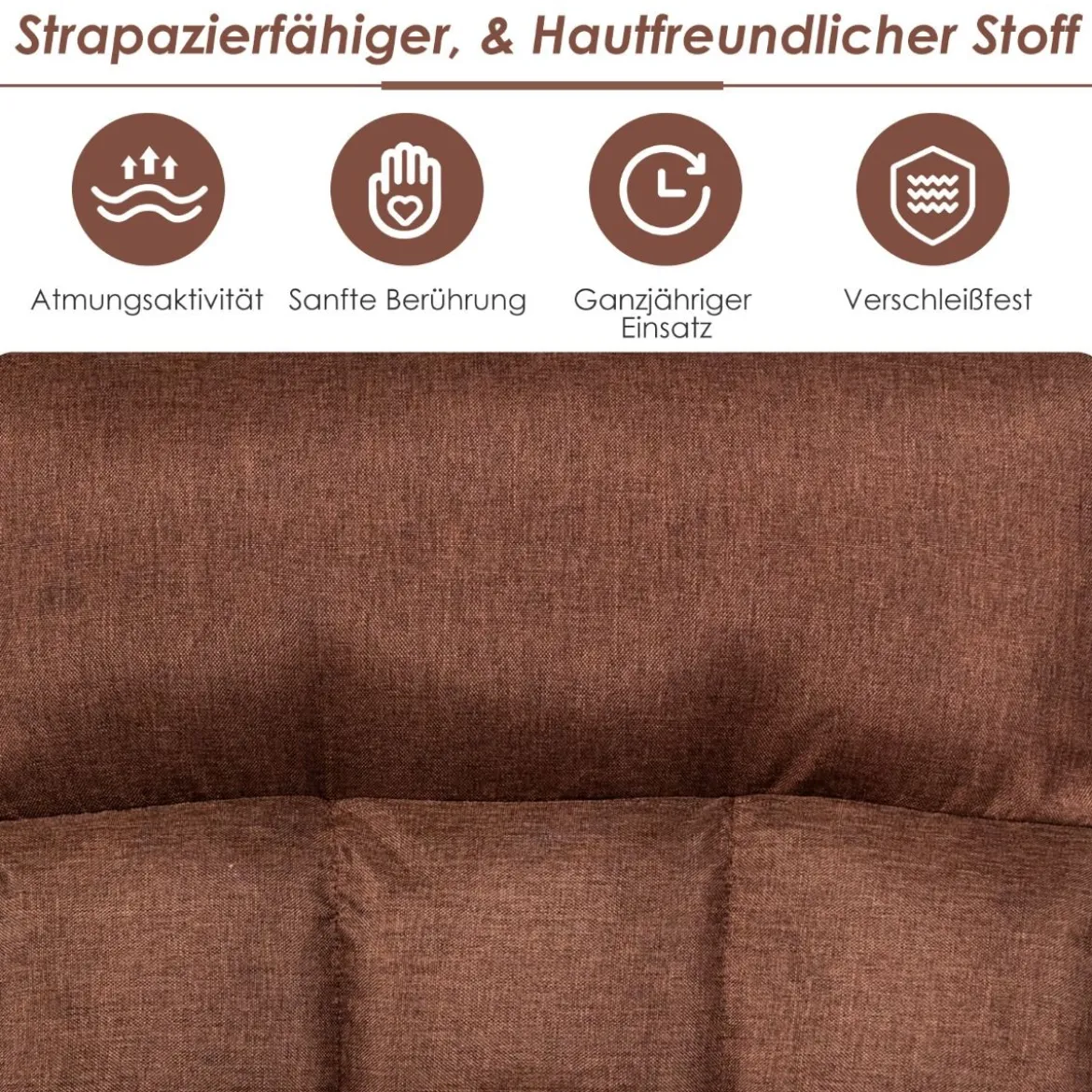 Boden-Klappstuhl 4-Fach Verstellbares Gaming-Bodensofa mitRückenlehne Kaffee