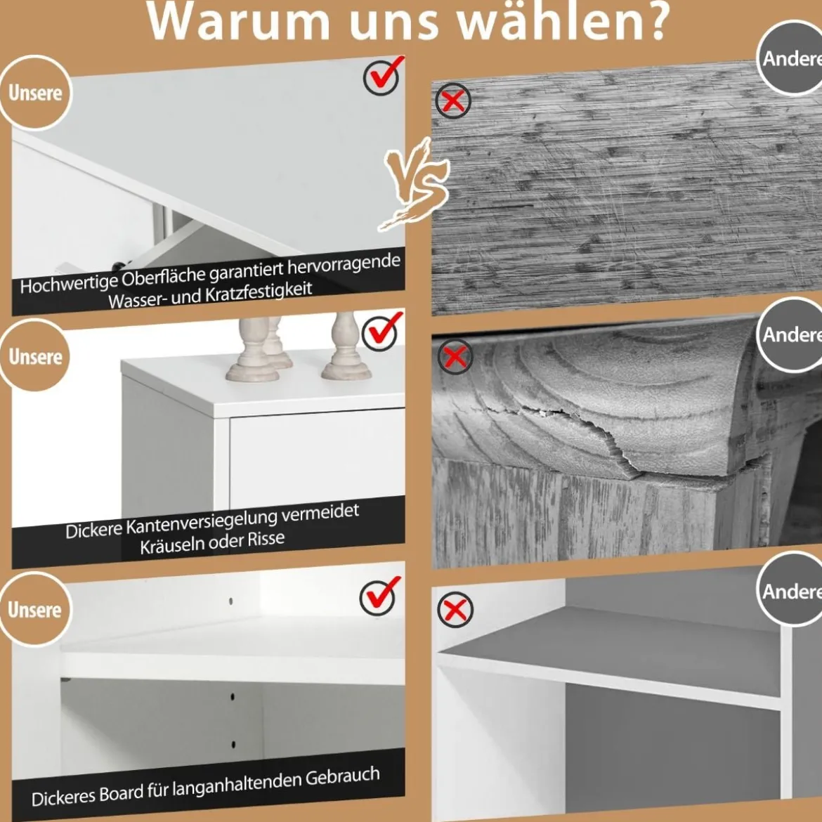 Bodenschrank Moderner Lagerschrank mit 2 Türen 72 x 34 x 85,5 cm Weiß