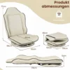Bodensessel 360° Drehbar Klappbarer Bodenstuhl mit Verstellbarer Rückenlehne 59 x 56 x 77 cm Beige