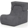 Bodensessel für Erwachsene Lazy Sofa mit abnehmbarem Kopfstütze waschbarer Eisveloursbezug Grau