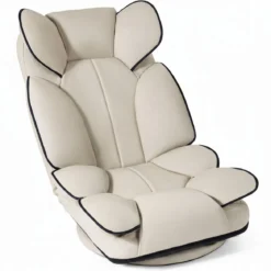 Bodensessel Klappbar mit 6-fach Verstellbarer Rückenlehne 55 x 55-117 x 20-76 cm Beige