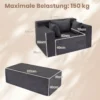 Bodensofa aus Cordstoff mit Hocker Modulares Schlafsofa mit 3 Kissen bis zu 150 kg Belastbar Grau