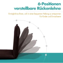 Bodensofa Bodensessel mit 6- stufig Verstellbarer Rückenlehne Meditationsstuhl Kaffee