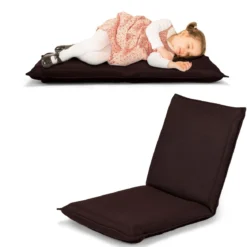 Bodensofa Bodensessel mit 6- stufig Verstellbarer Rückenlehne Meditationsstuhl Kaffee
