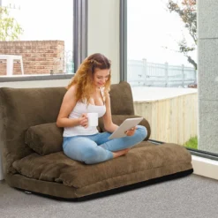 Bodensofa Bodenstuhl 6-stufig einstellbares Bodensessel 180 x 98 x 18 cm Kaffee