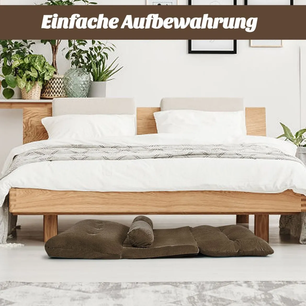 Bodensofa Bodenstuhl 6-stufig einstellbares Bodensessel 180 x 98 x 18 cm Kaffee