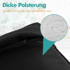 Bodensofa gepolsterter Bodenstuhl verstellbarer Gaming-Stuhl Lazy Sofa Fensterstuhl Schwarz