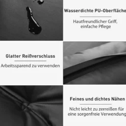 Bodensofa mit 2 Kissen Verstellbares Klappsofa aus Kunstleder Faltbar Schwarz