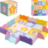 Bodenspielmatte mit abnehmbaren Blumenform- und Zahlenmustern Puzzlematte 50 Stück Bunt