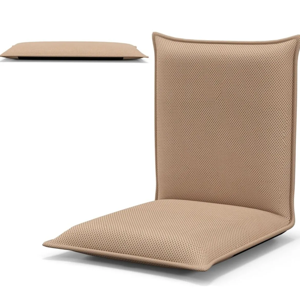 Bodenstuhl Bodensessel mit 6- stufig Verstellbarer Rückenlehne Game Sessel gepolstert Beige