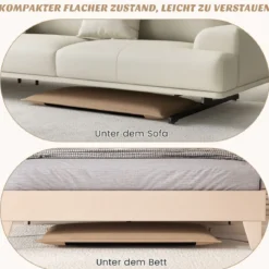 Bodenstuhl Bodensessel mit 6- stufig Verstellbarer Rückenlehne Game Sessel gepolstert Beige