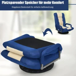 Bodenstuhl drehbar Bodensessel Relaxsessel Bodensofa Lazy Sofa Blau