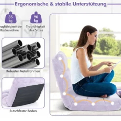 Bodenstuhl Faltbares Lazy Sofa Faul Tatami Bodenkissen Schwarz Grau Kaffeebraun Rosa Blau Lila